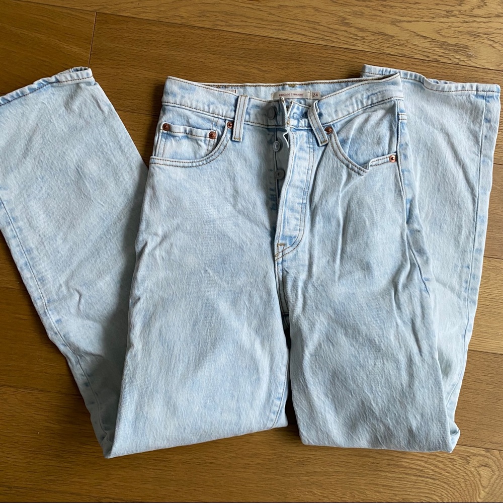 Levi’s ribcage high waisted straight jeans
